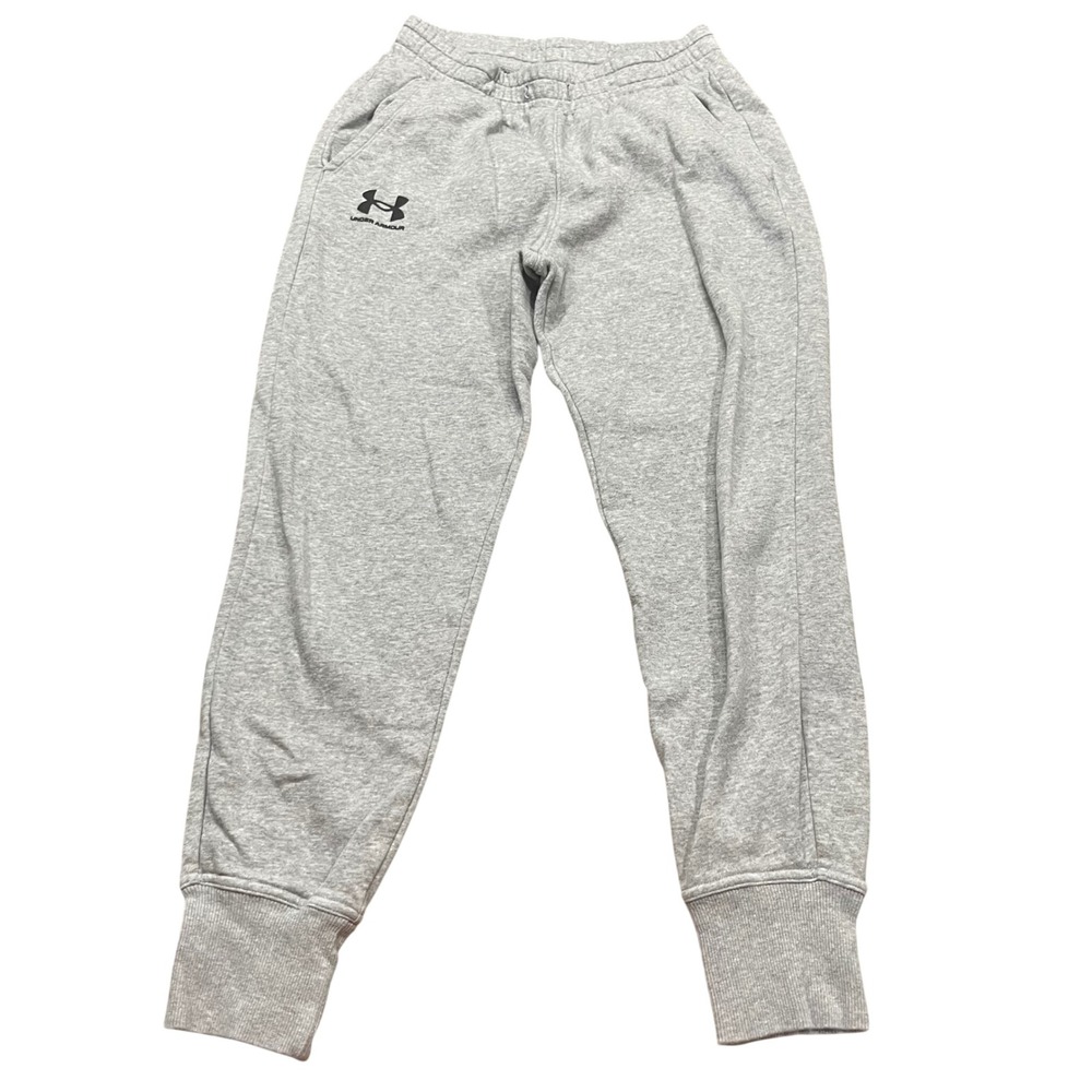 Under Armour Mens Rival Fleece Joggers Heather Grey Sweatpants Small SM Loose